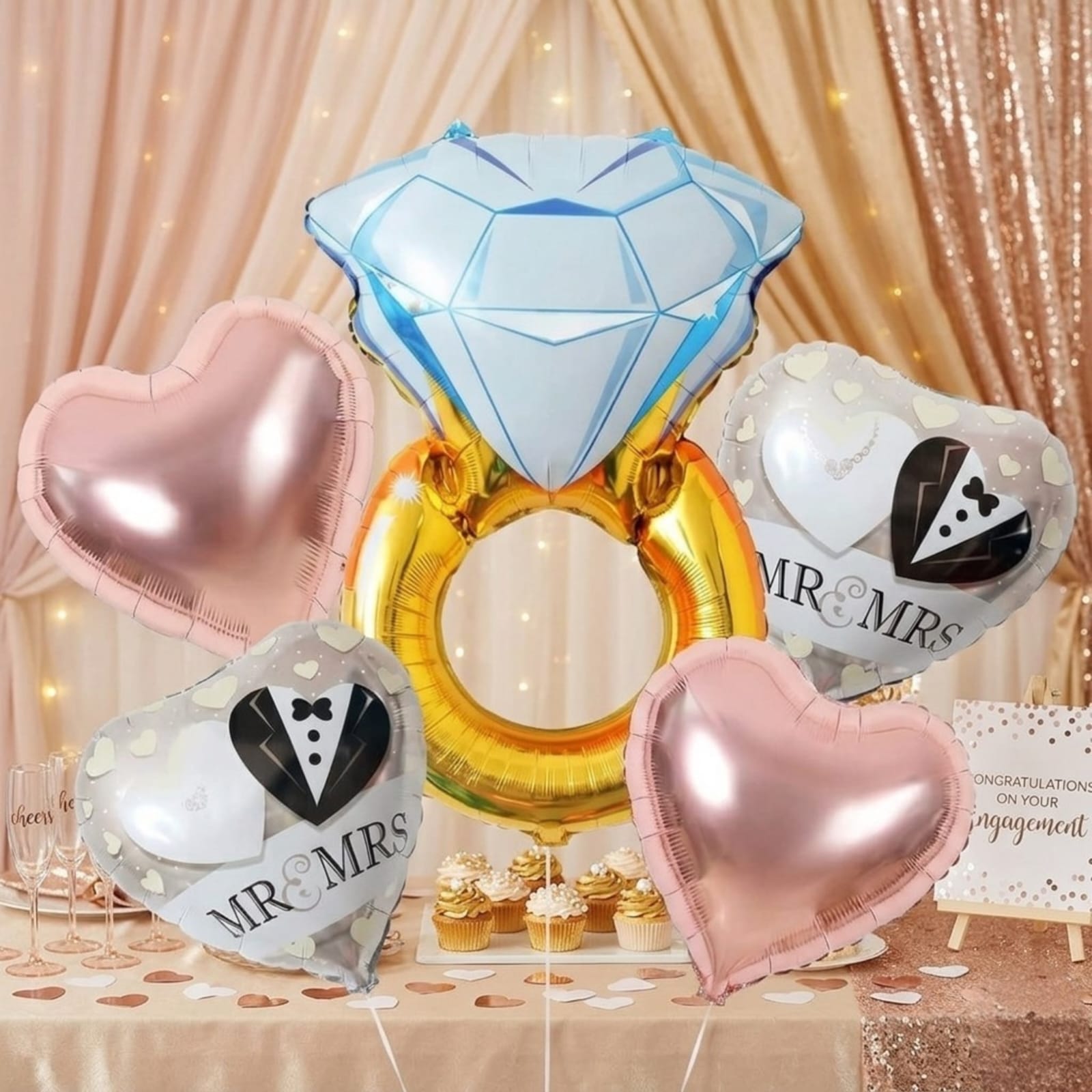 Set de globos Matrimonio / 5 piezas