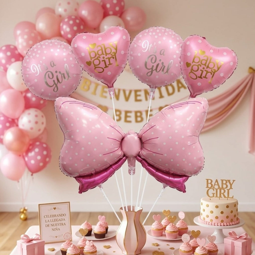 Set de globos Baby Girl / 5 piezas