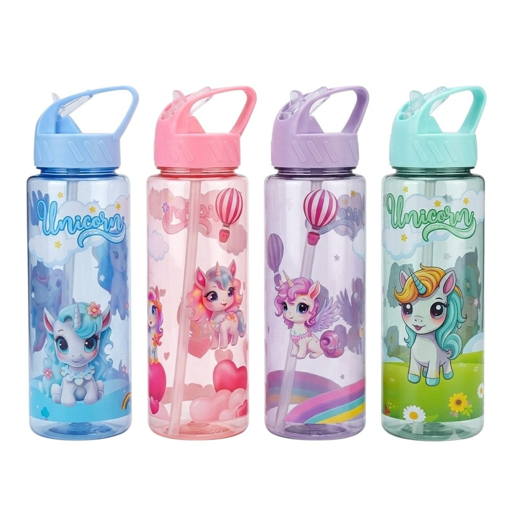 Botella plástica unicornio