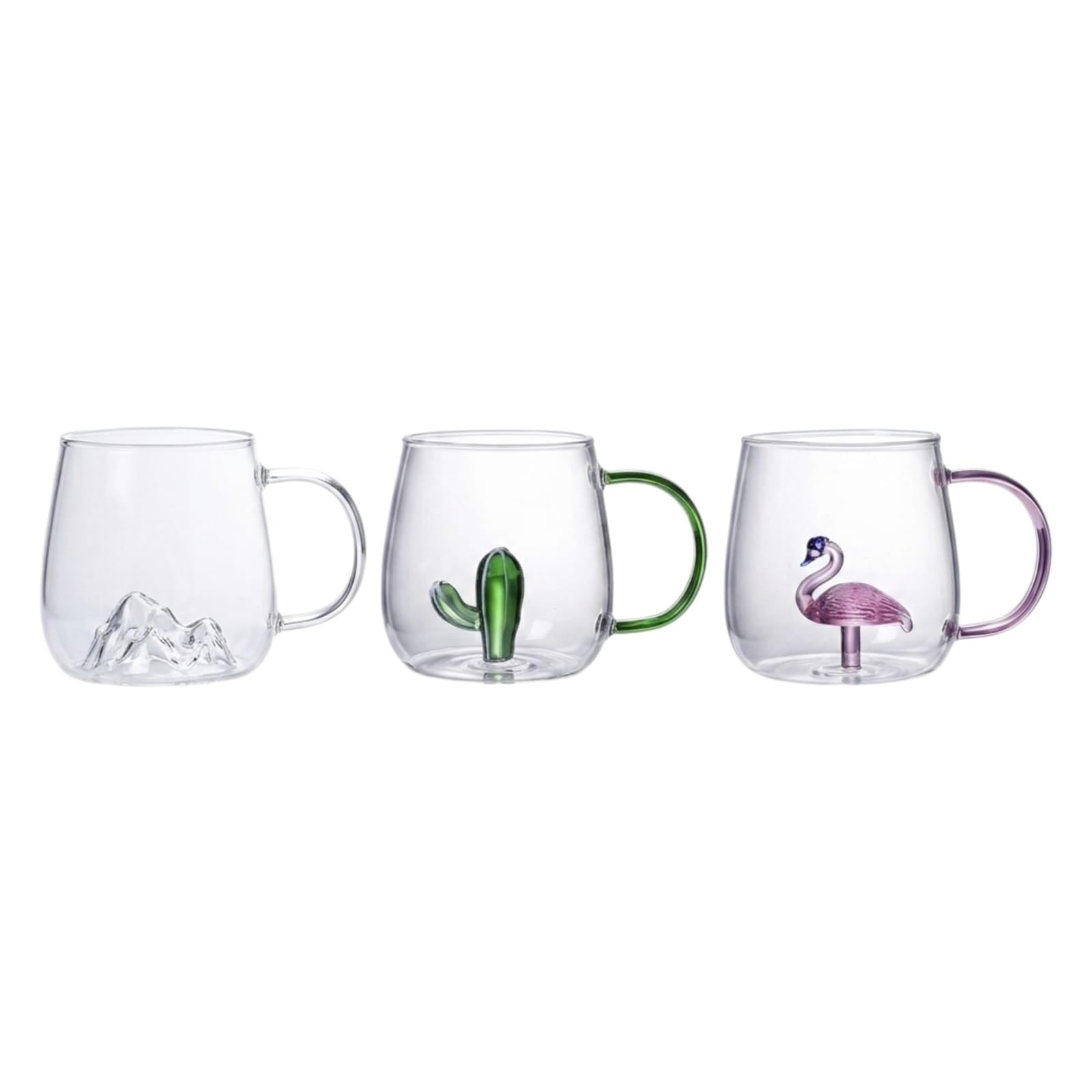 Taza vidrio, figuras 3D