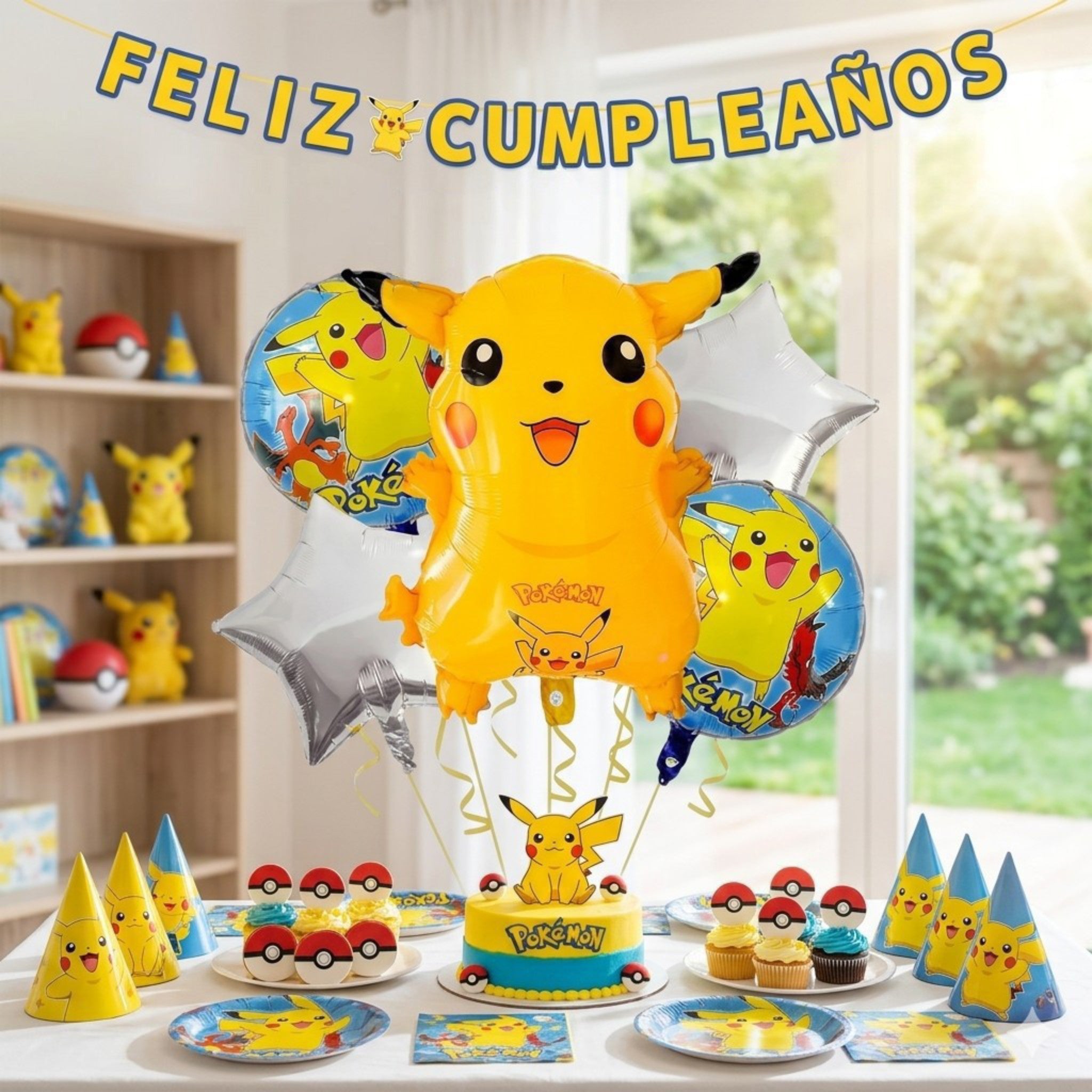 Set de globo Pikachu / 5 Piezas