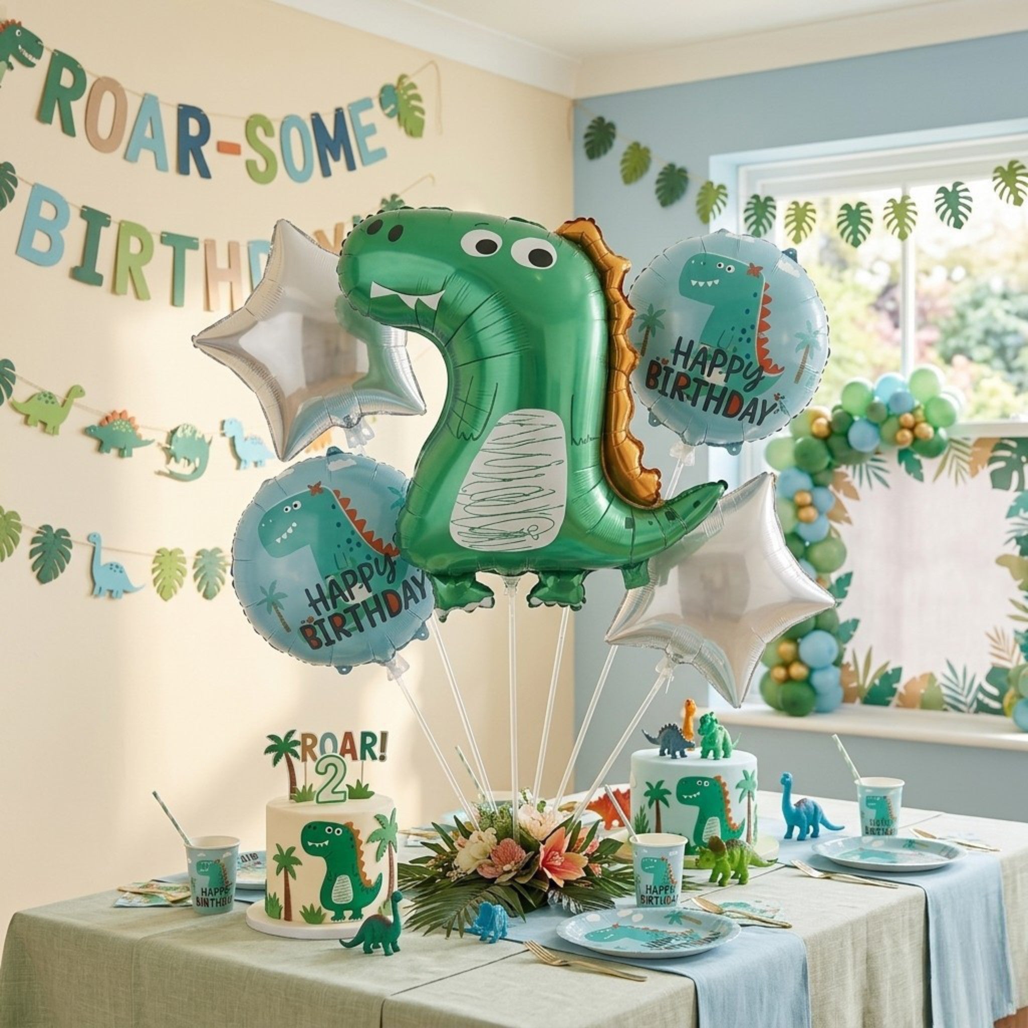 Set de globos Dinosaurios / 5 Piezas