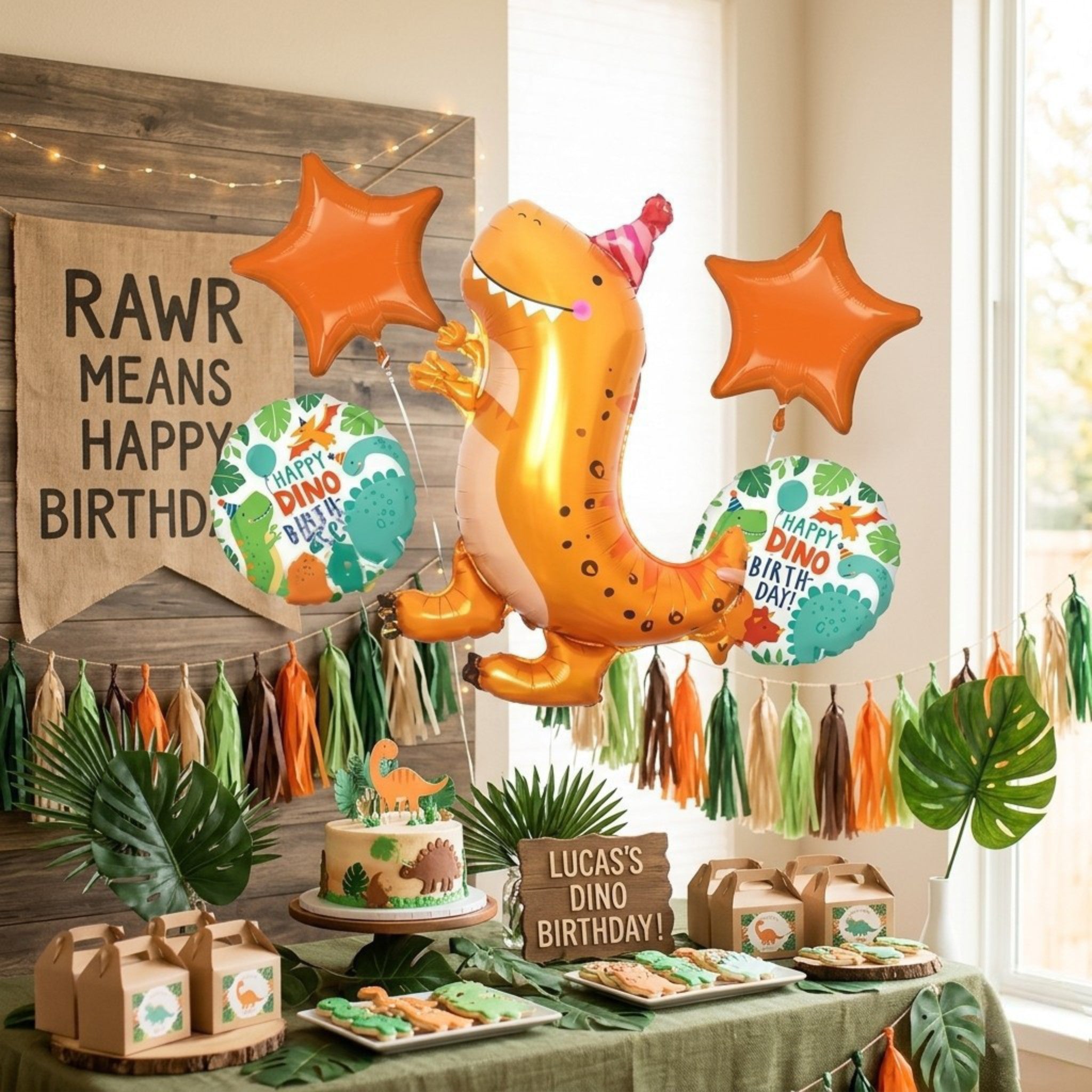Set de globos Dinosaurio / 5 Piezas