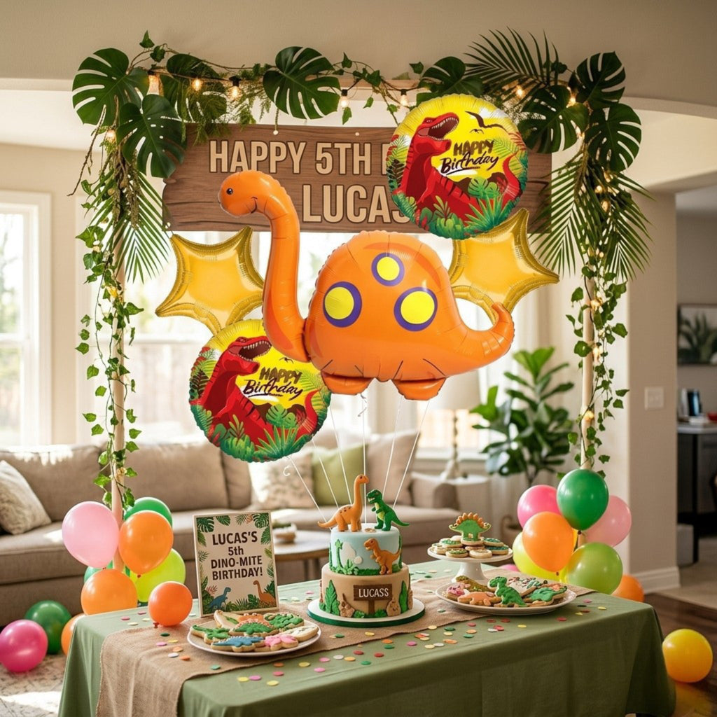 Set de globos Dinosaurio / 5 Piezas