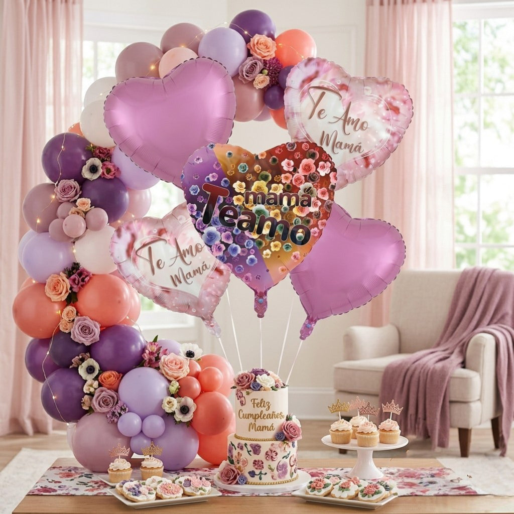 Set de globos Mamá / 5 Piezas