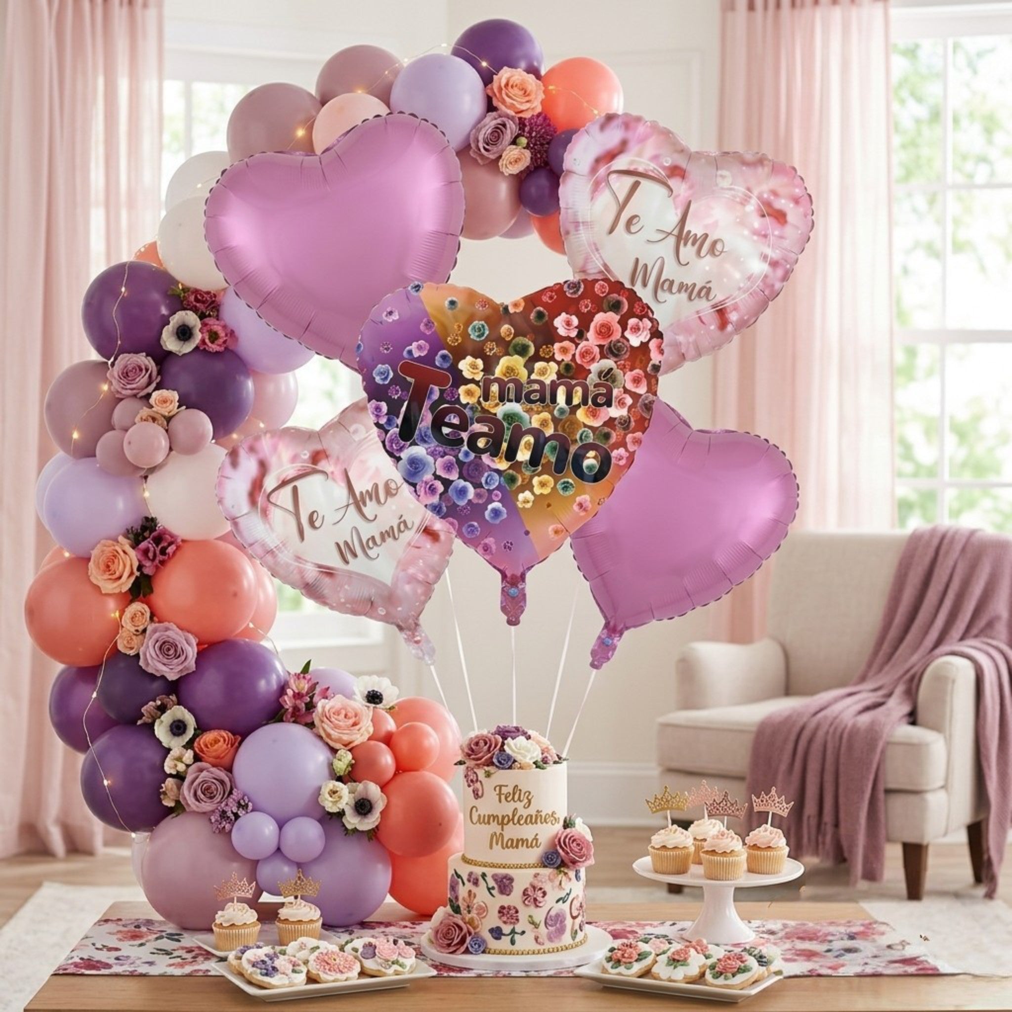 Set de globos Mamá / 5 Piezas