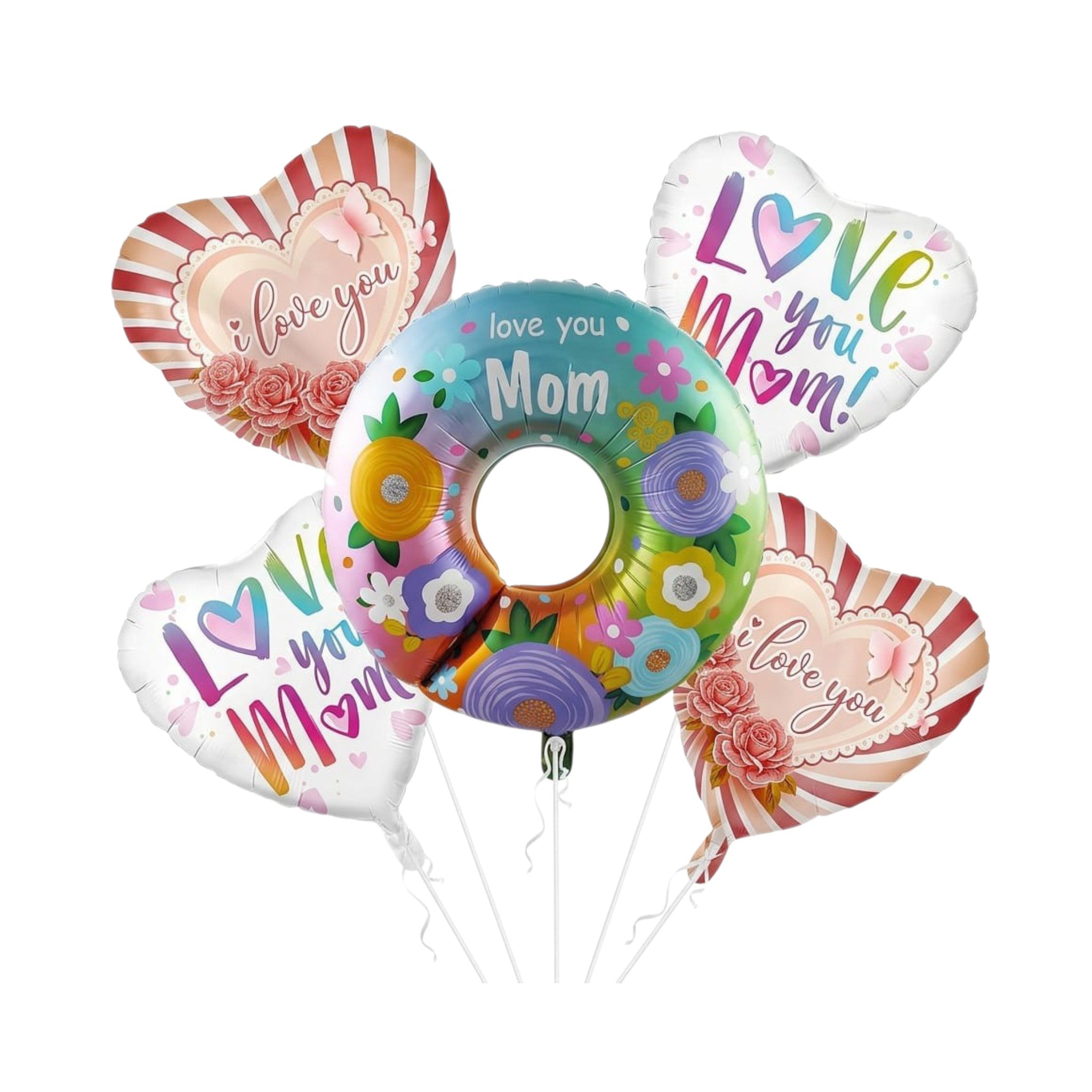 Set de globos Mamá / 5 Piezas