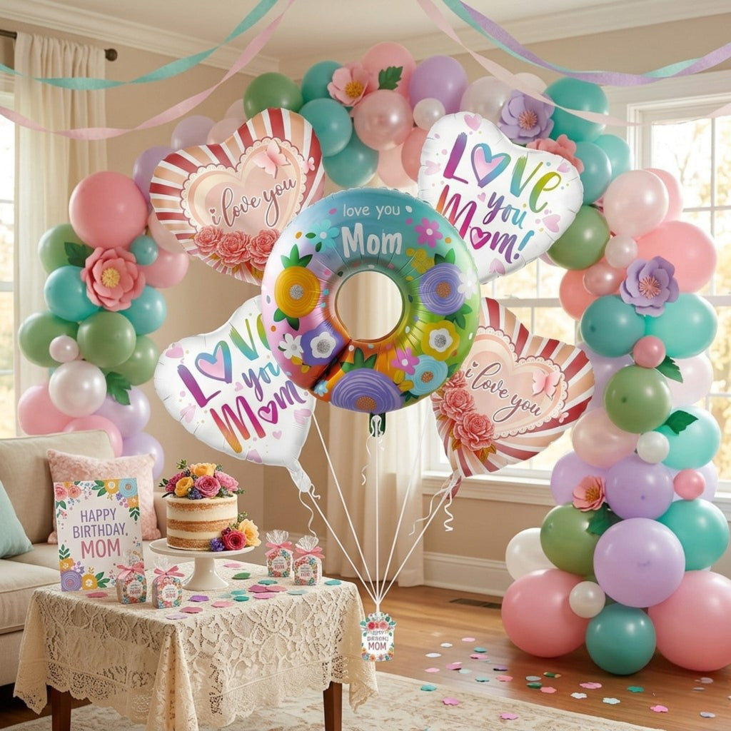 Set de globos Mamá / 5 Piezas