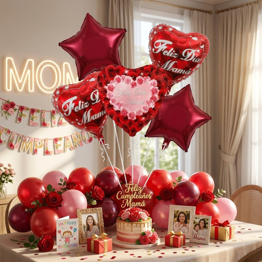 Set de globos Mamá / 5 Piezas