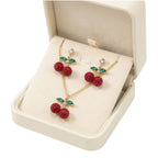 Set de Aretes + Collar de Cerezas