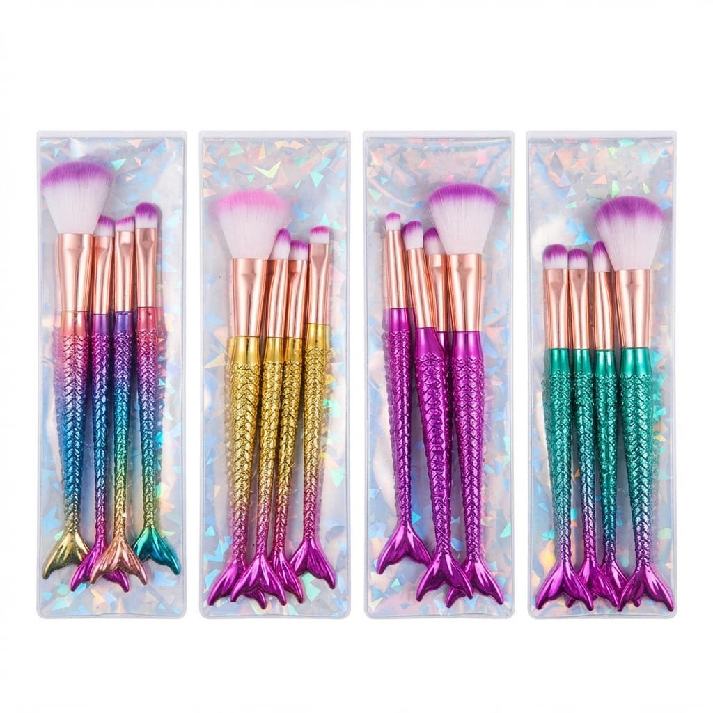 Set de brochas de maquillaje, sirena