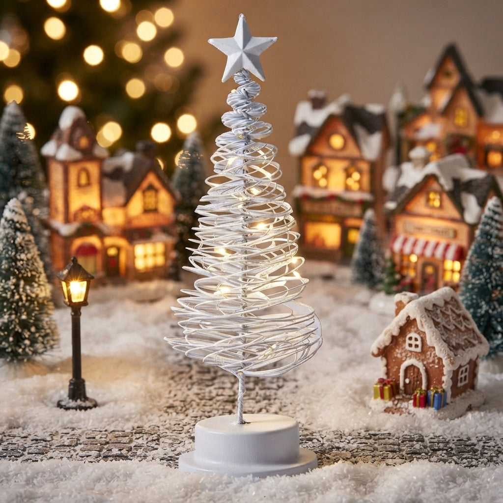 Árbol de navidad espiral blanco LED