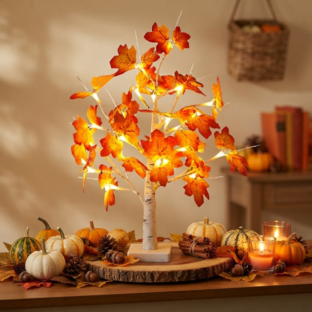 Lámpara árbol de hojas de otoño LED