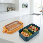 Lonchera bento 2 divisiones "lunch box" 800 ml con cubiertos