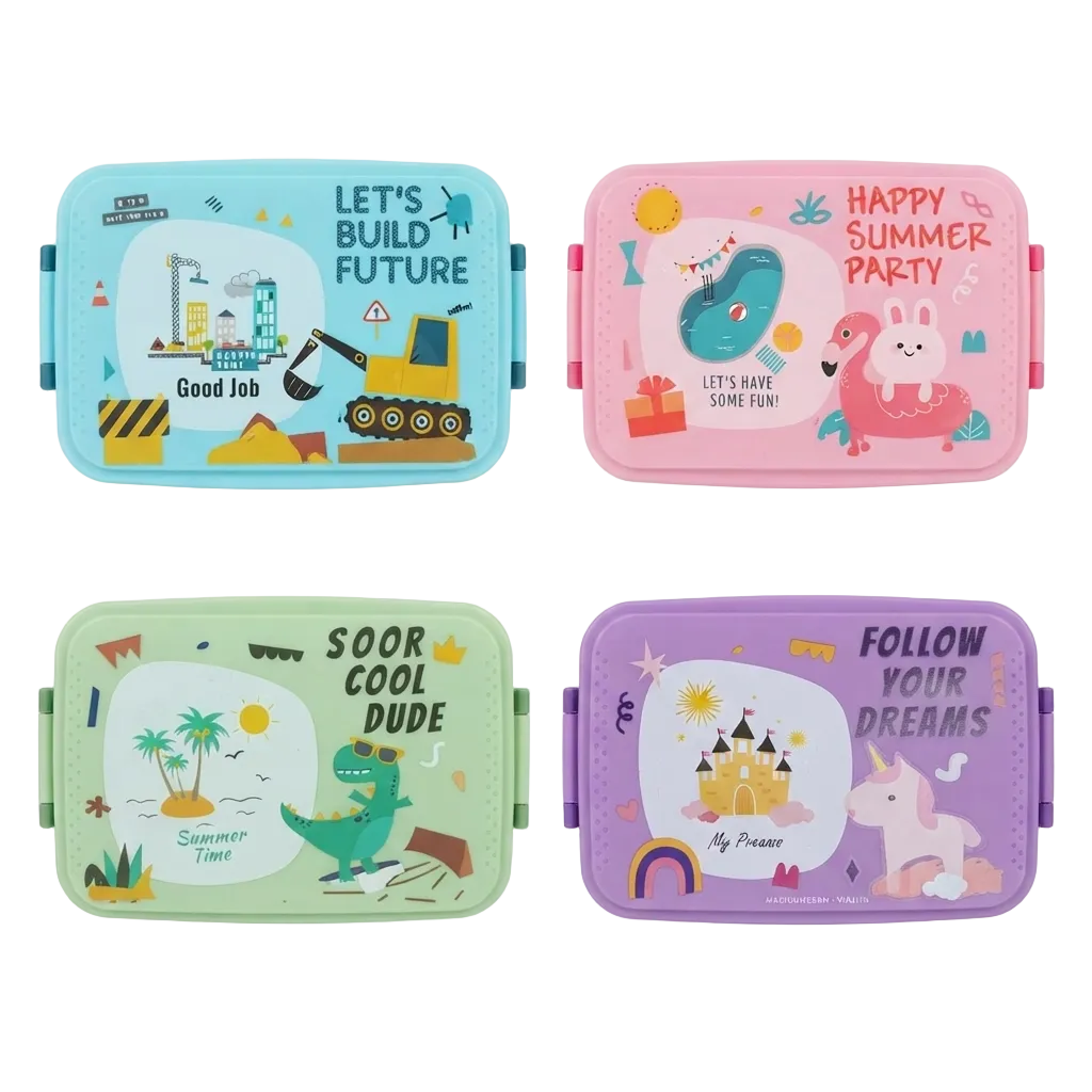 Lonchera bento infantil con diseños variados