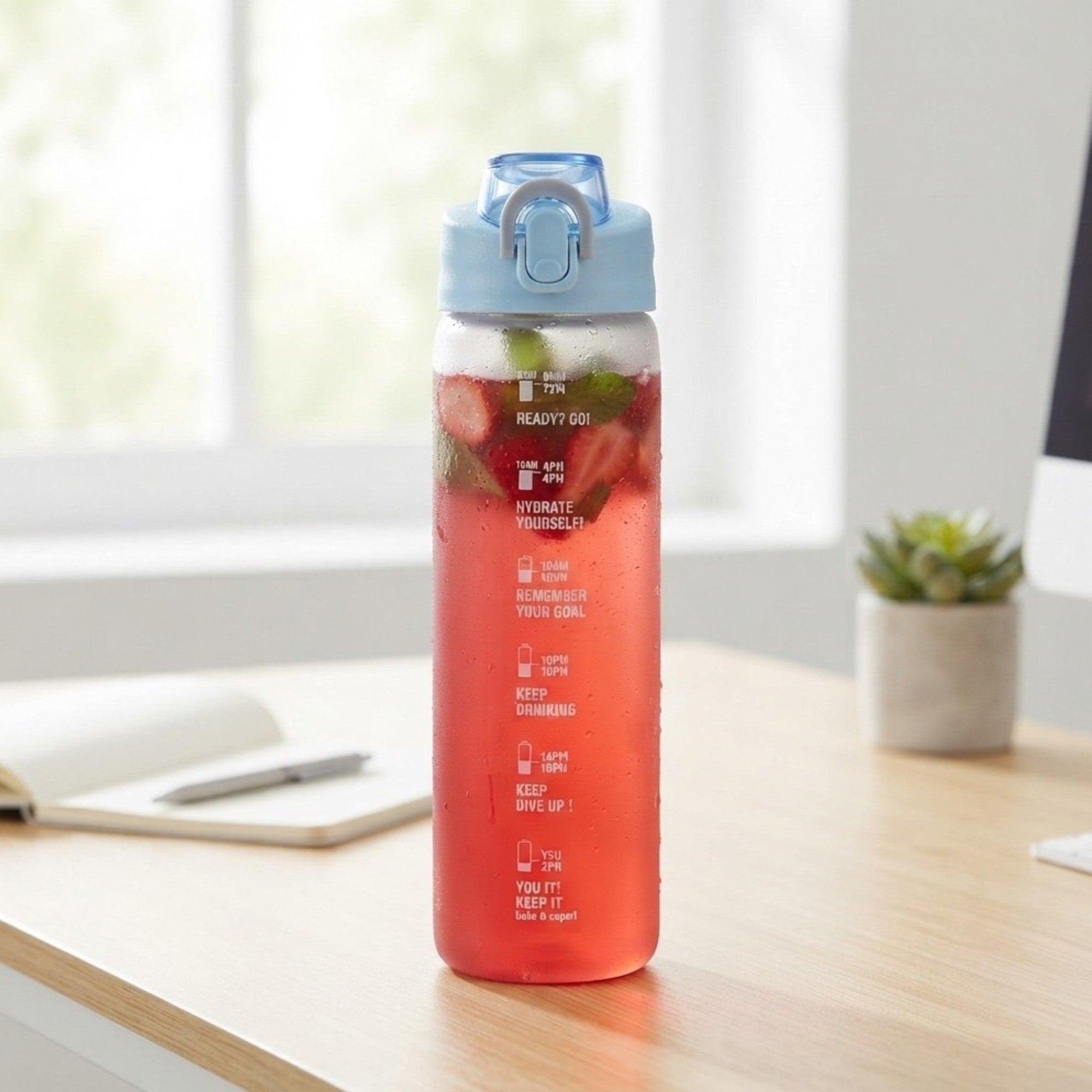 Botella motivacional, plástica 800ml