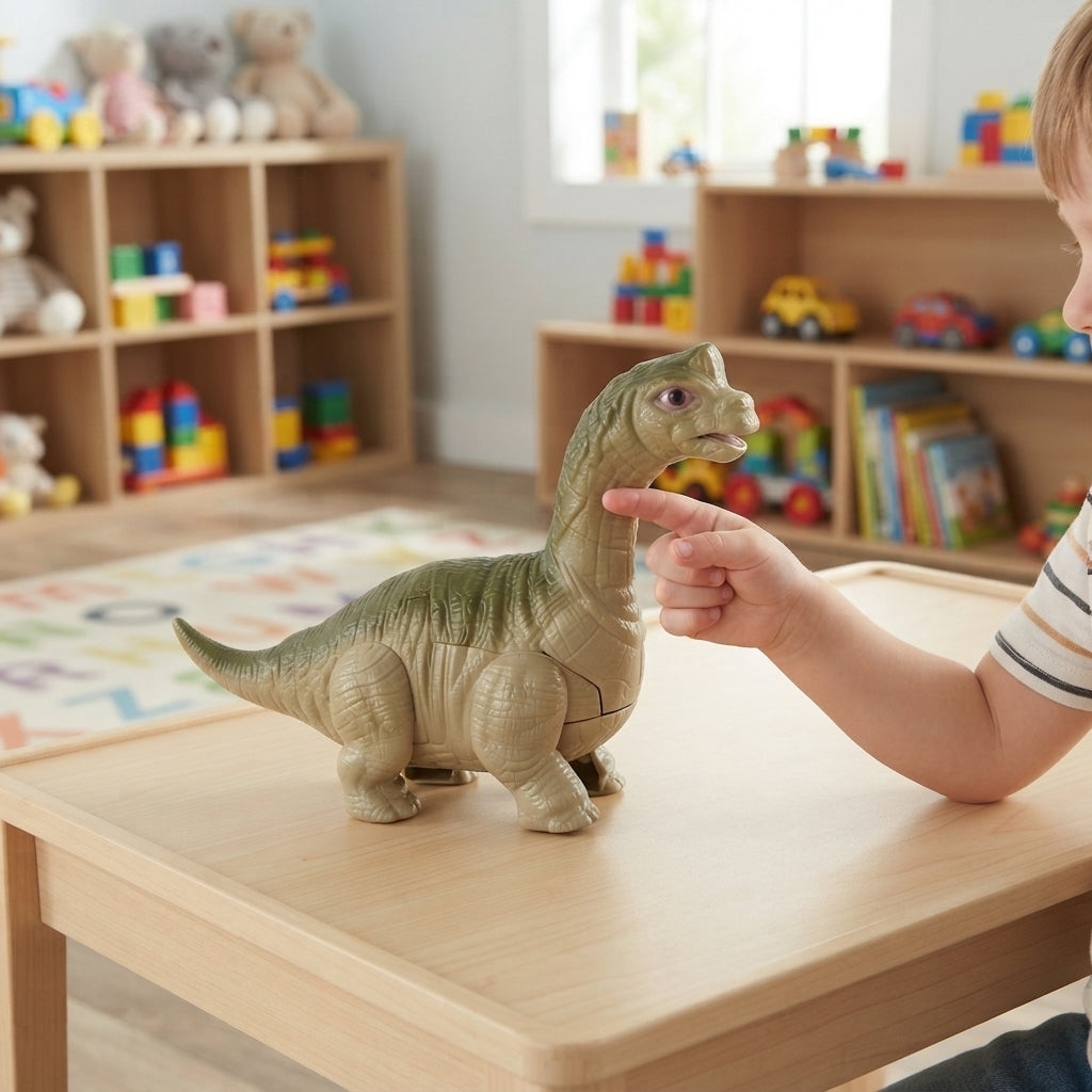 Dinosaurio braquiosaurio interactivo con luces y sonidos