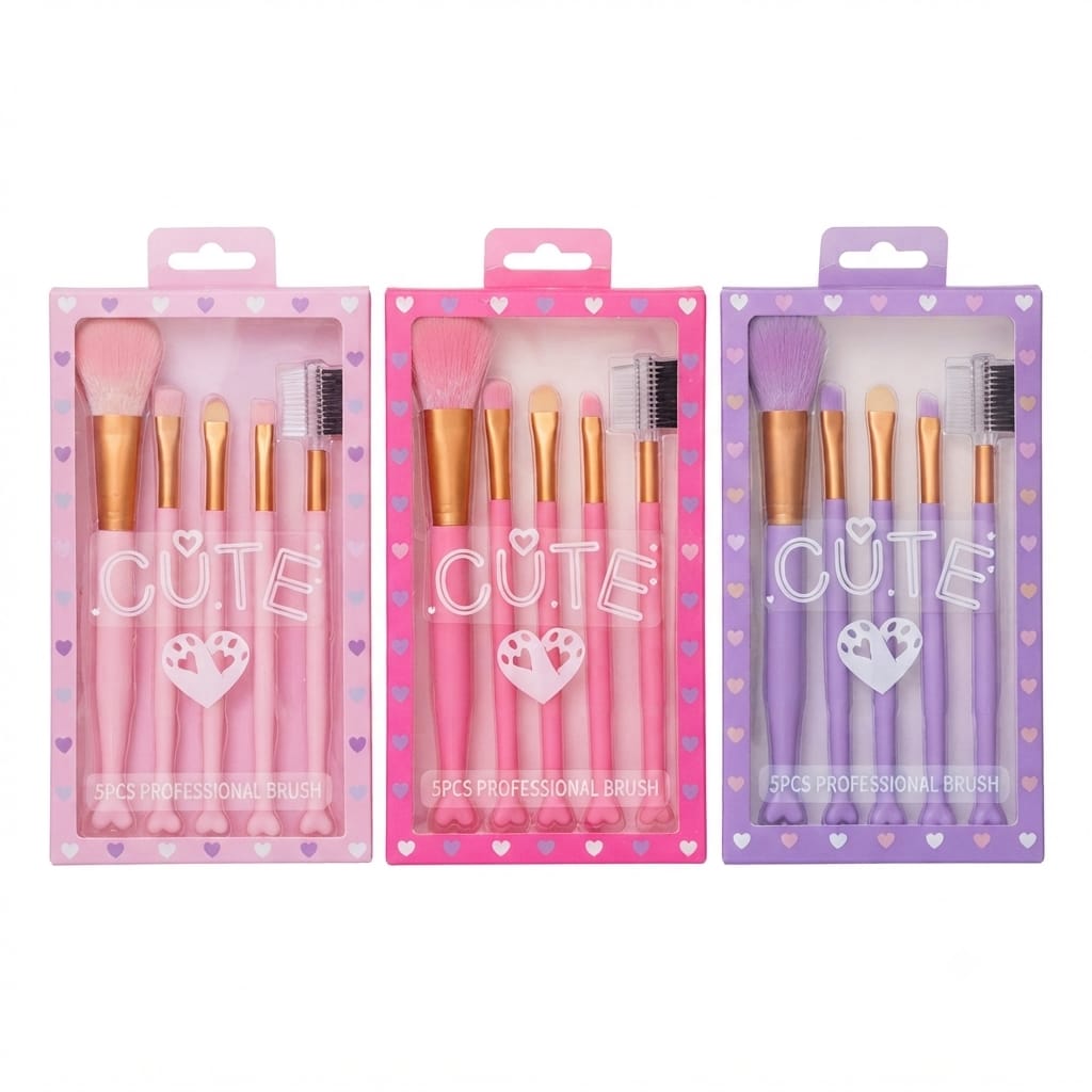 Set de brochas, cute de 5 piezas