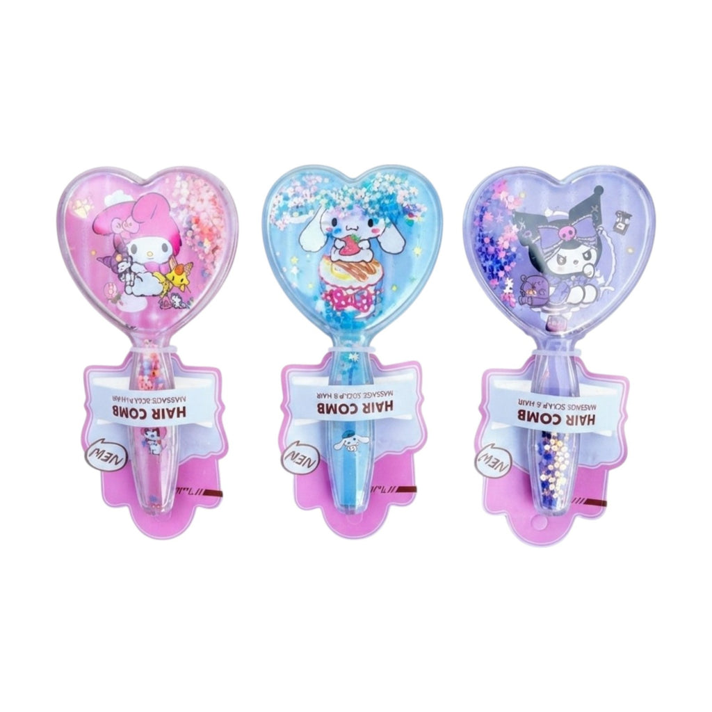 Cepillo de pelo corazón glitter