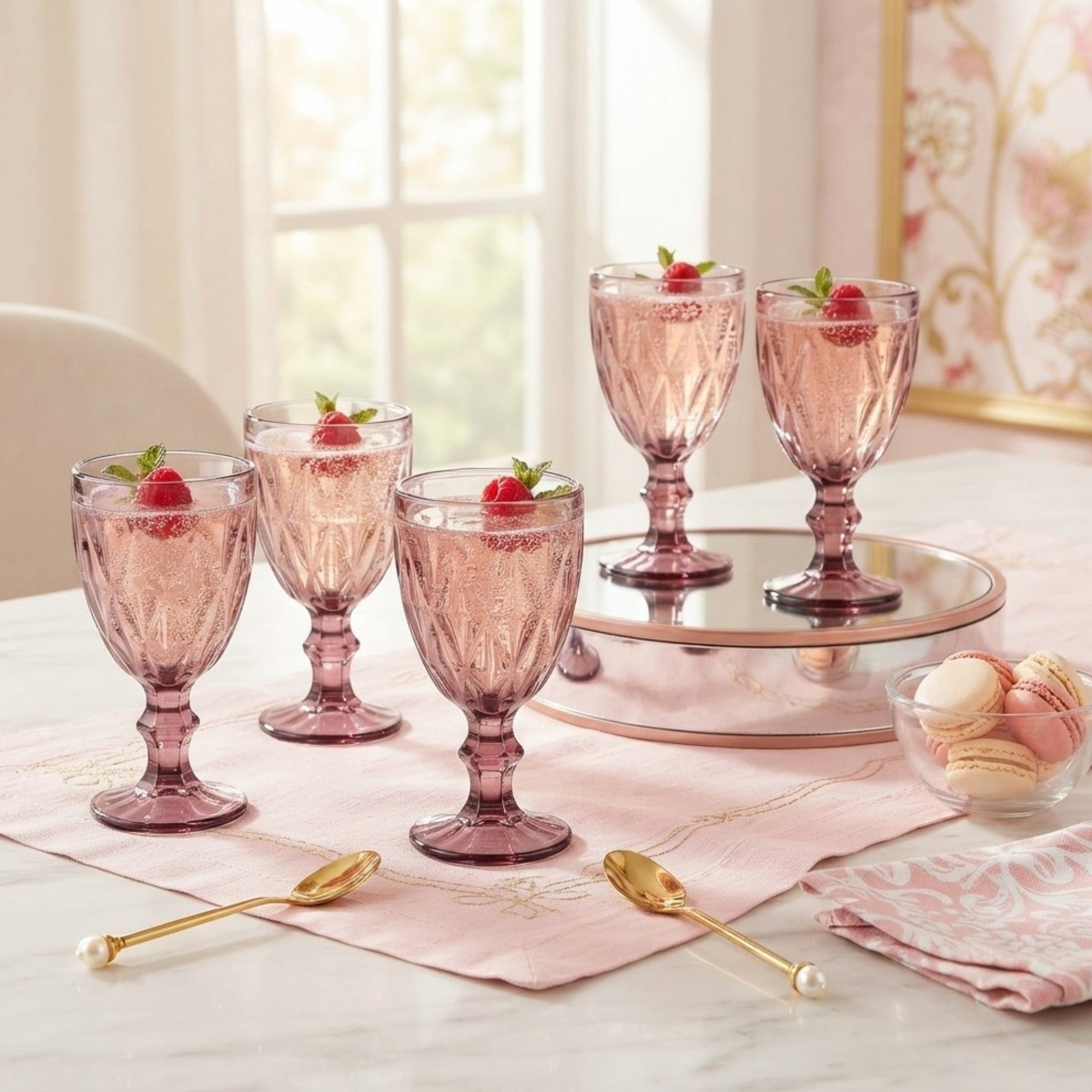 Set de 6 copas de cristal tallado