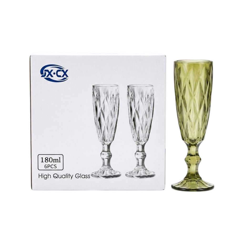 Set de 6 copas de cristal tallado
