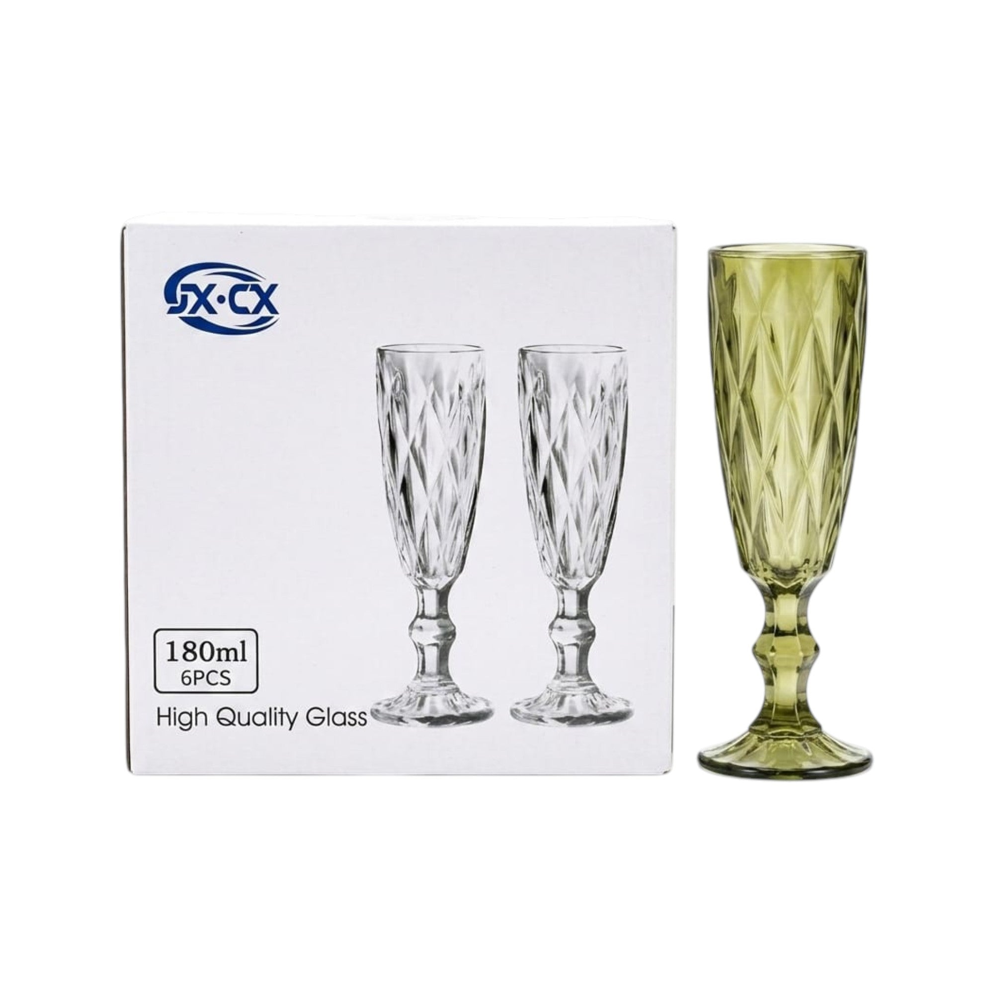 Set de 6 copas de cristal tallado