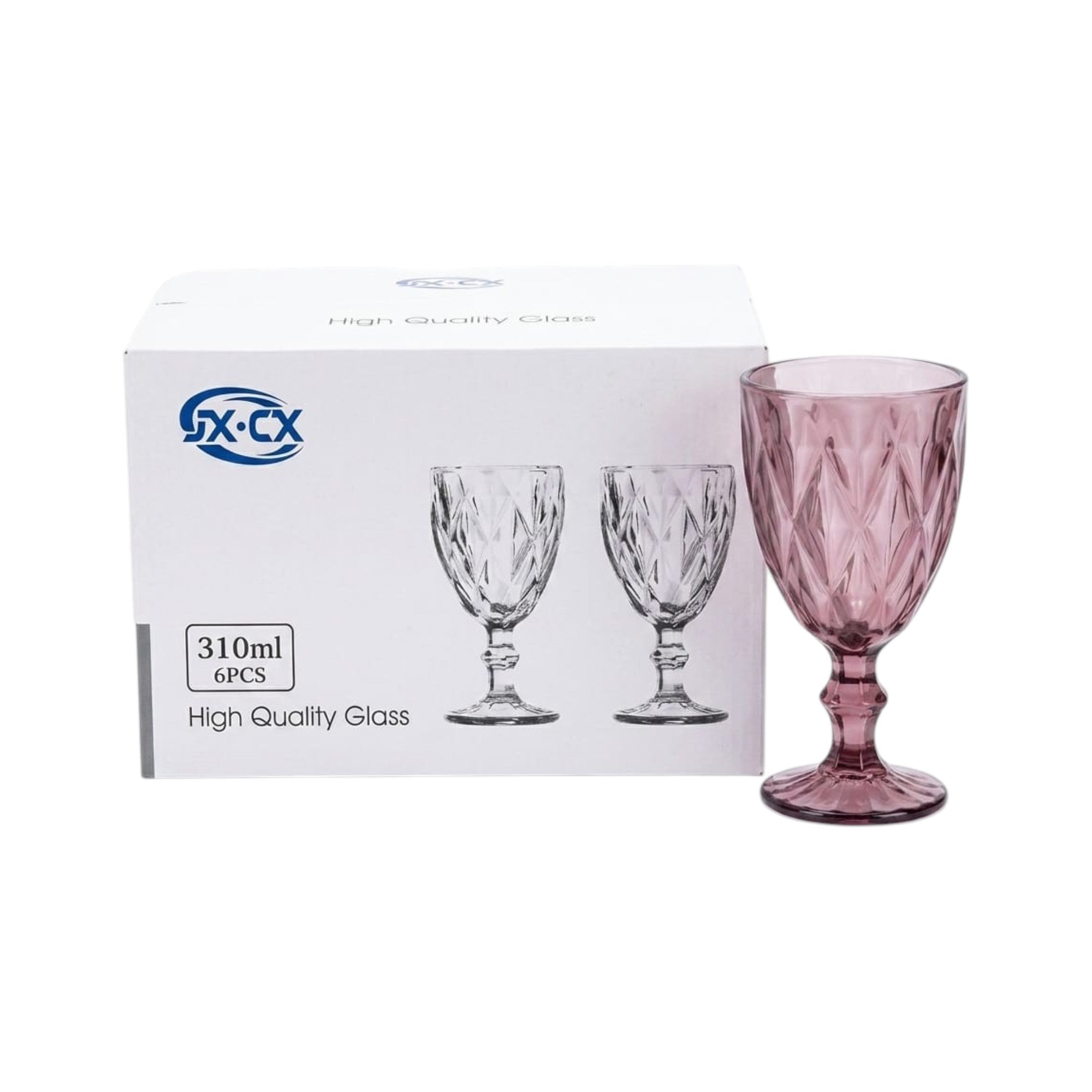 Set de 6 copas de cristal tallado