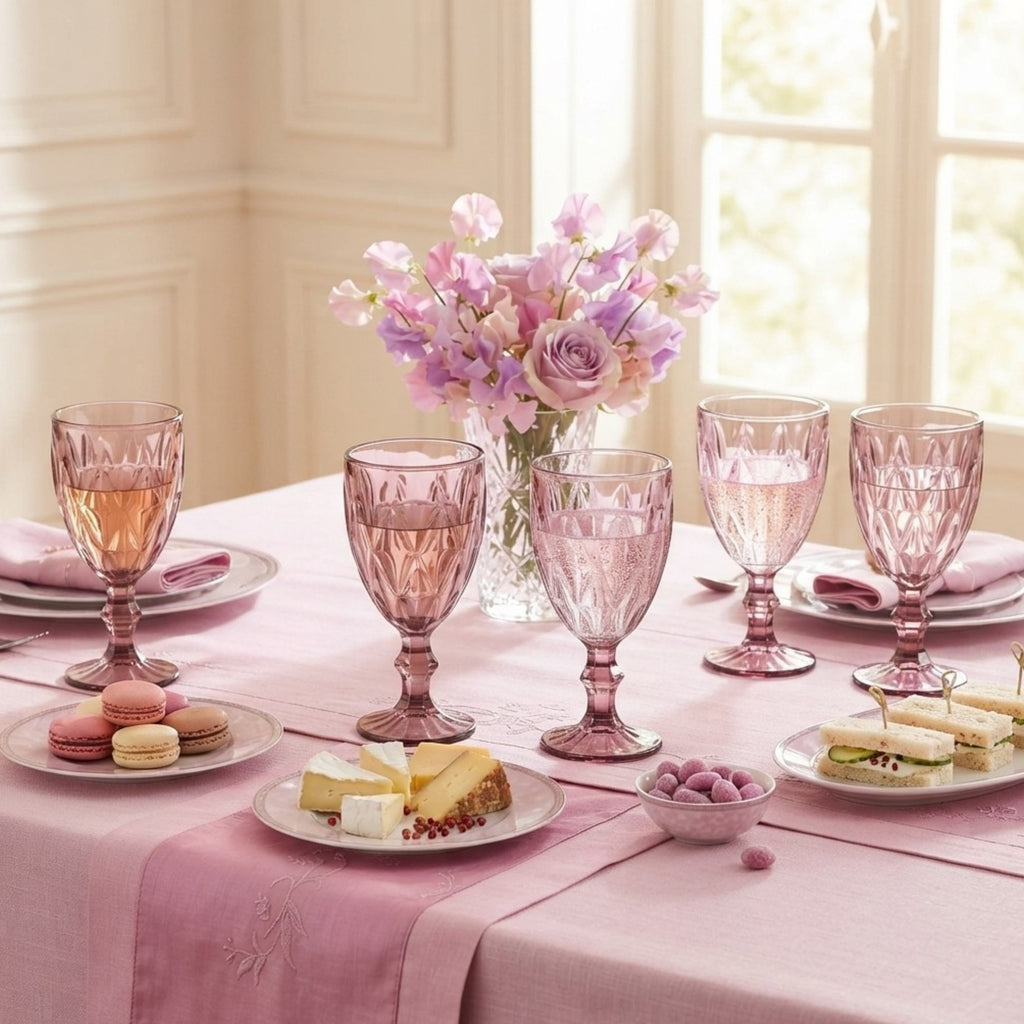 Set de 6 copas de cristal tallado