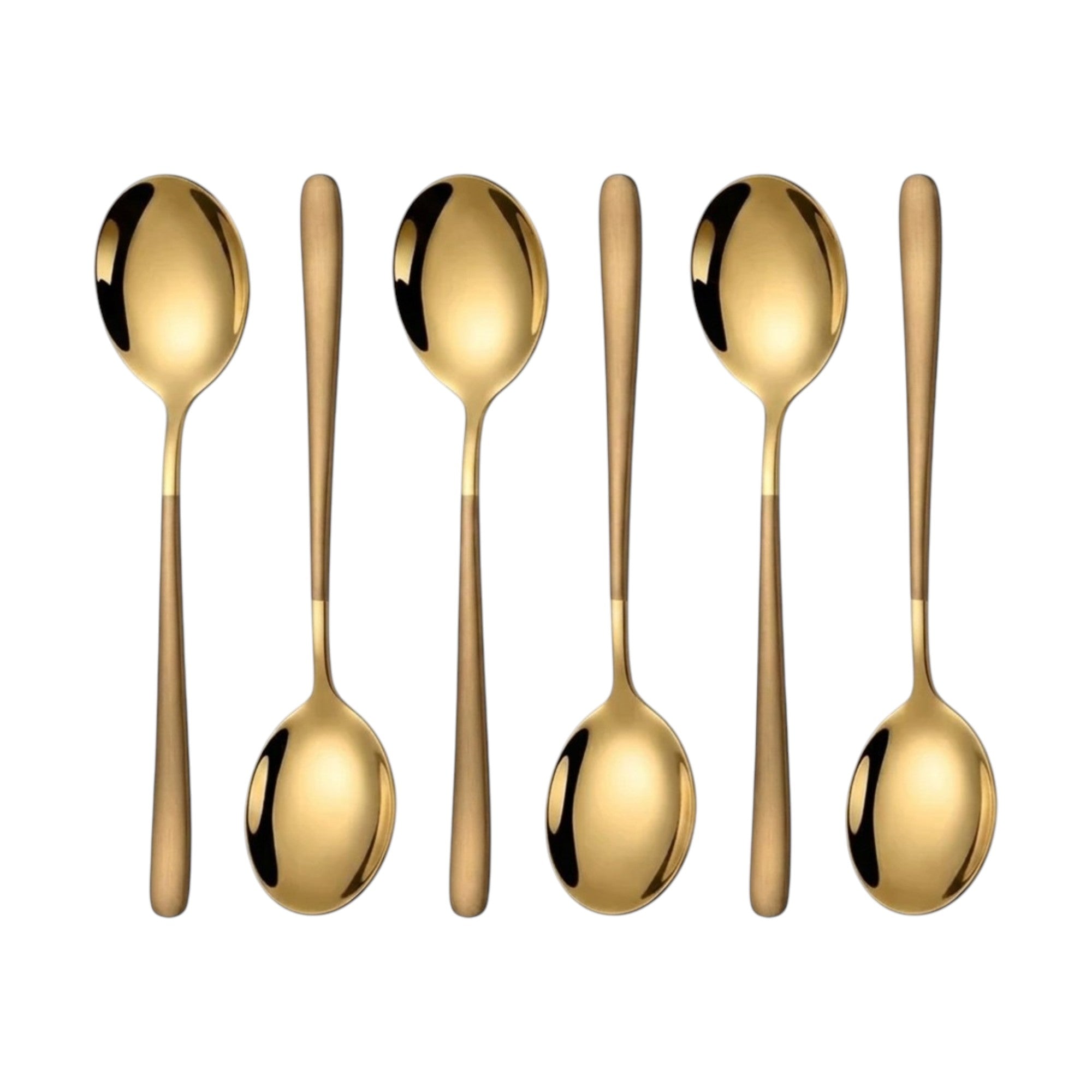 Set de cucharas / 6 piezas, color oro y dorado