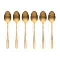 Set de cucharas de postre / 6 piezas, color oro y dorado