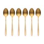 Set de cucharas de postre / 6 piezas, color oro y dorado