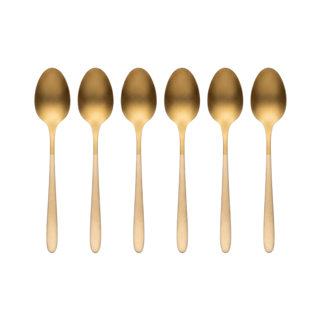 Set de cucharas de té / 6 piezas, color oro y dorado