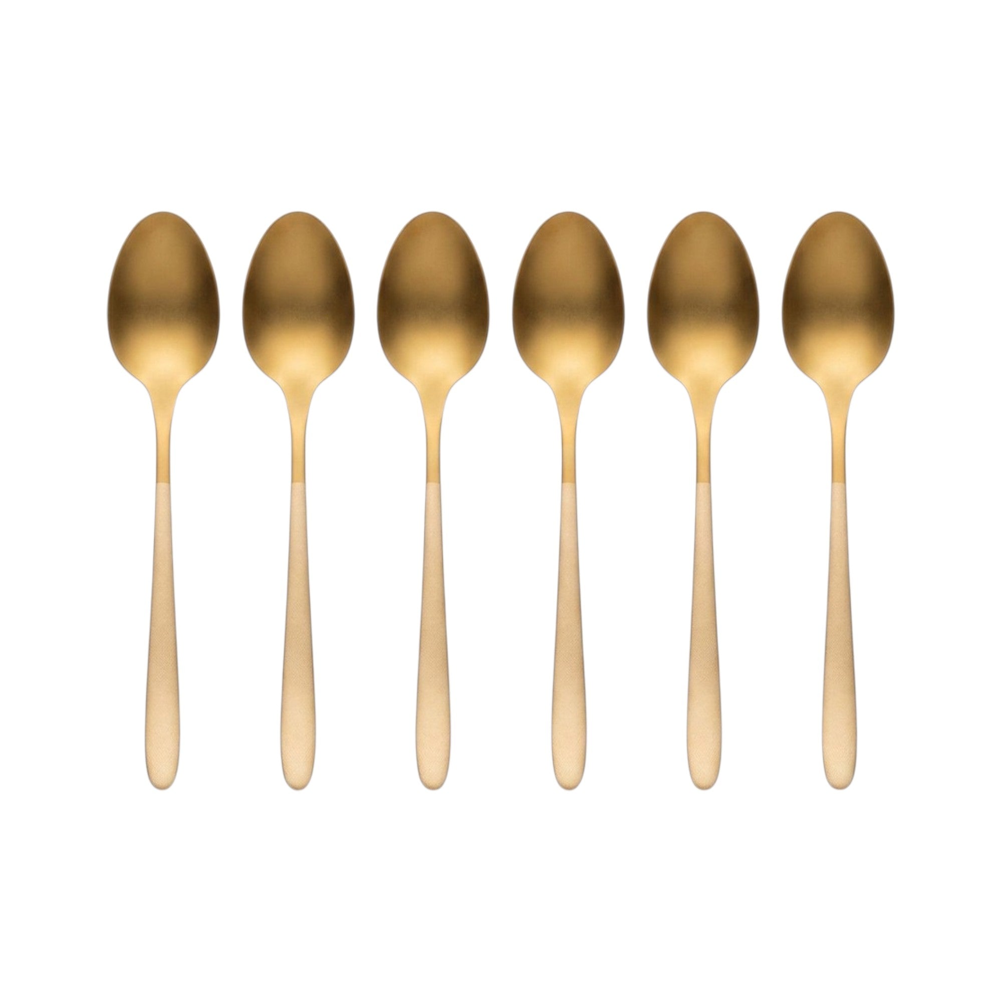 Set de cucharas de té / 6 piezas, color oro y dorado