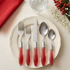 Set de cucharas / 6 piezas acero inoxidable y resina