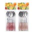 Set de cucharas / 6 piezas acero inoxidable y resina