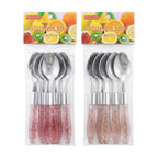 Set de cucharas / 6 piezas acero inoxidable y resina