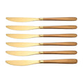 Set de cuchillos / 6 piezas, color oro y dorado