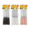 Set de cuchillos / 6 piezas, acero inoxidable y mármol