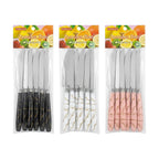 Set de cuchillos / 6 piezas, acero inoxidable y mármol