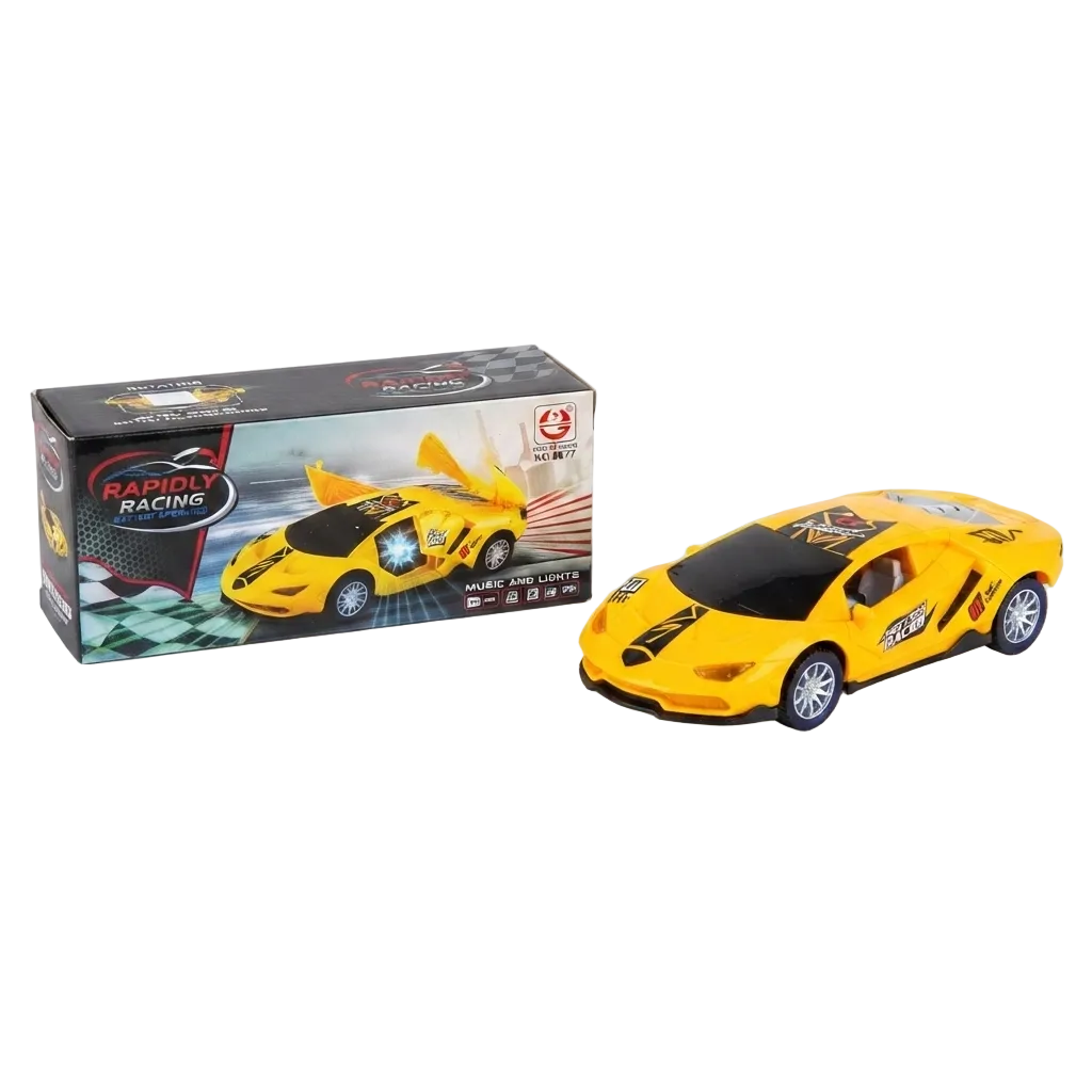Auto deportivo con luces y música