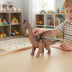 Dinosaurio braquiosaurio eléctrico con alas, luces y sonido