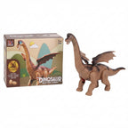 Dinosaurio braquiosaurio eléctrico con alas, luces y sonido