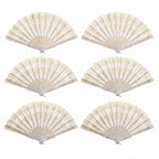 Abanico plegable de encaje blanco