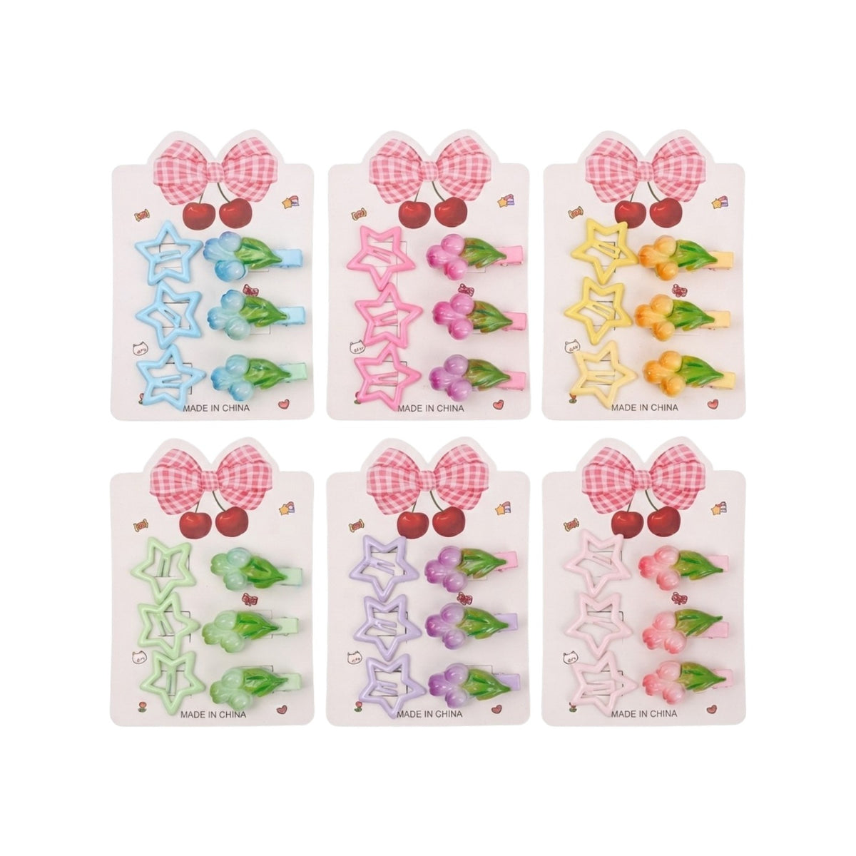 Set de pinzas, estrellas y tulipanes