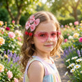 Set de gafas de sol corazón y lazos de cerezas