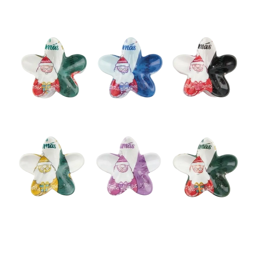 Pinza plástica hawaiana, estampado navideño