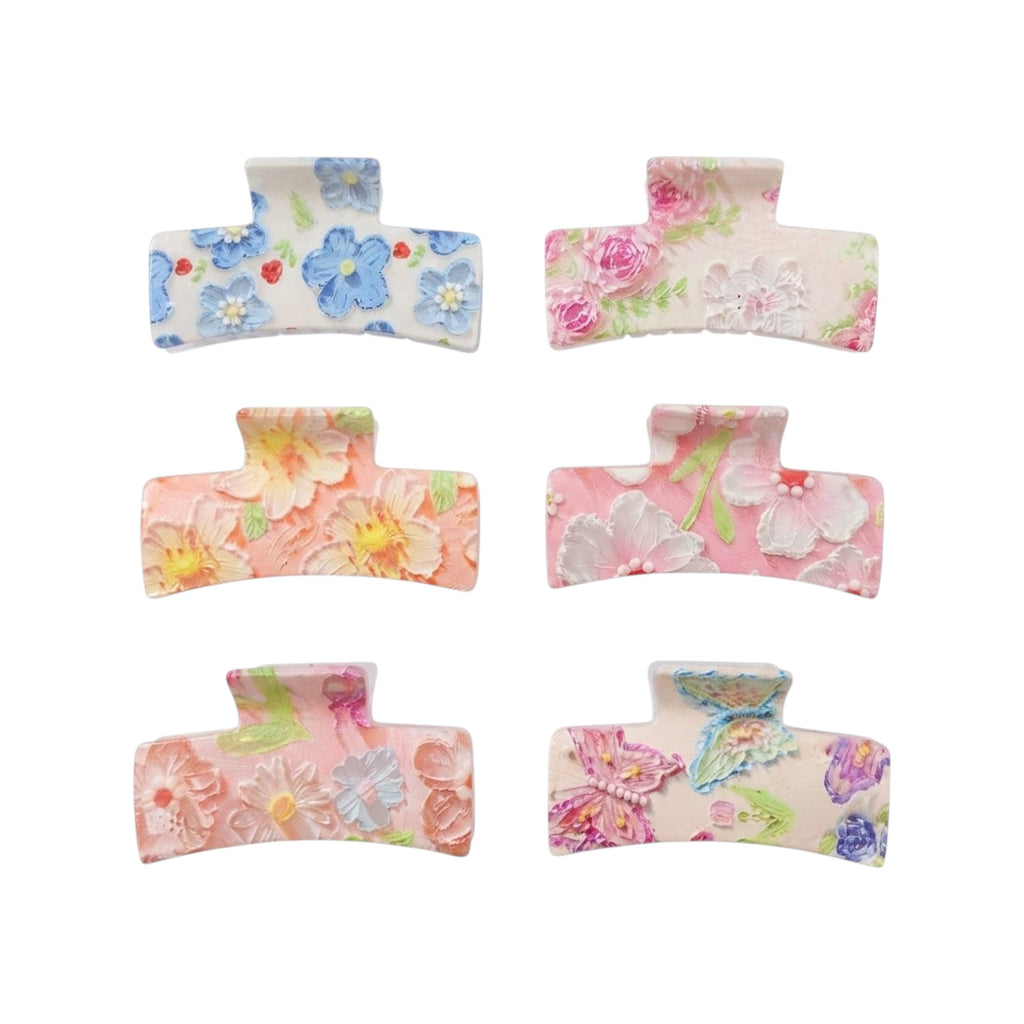 Pinza plástica estampado floral