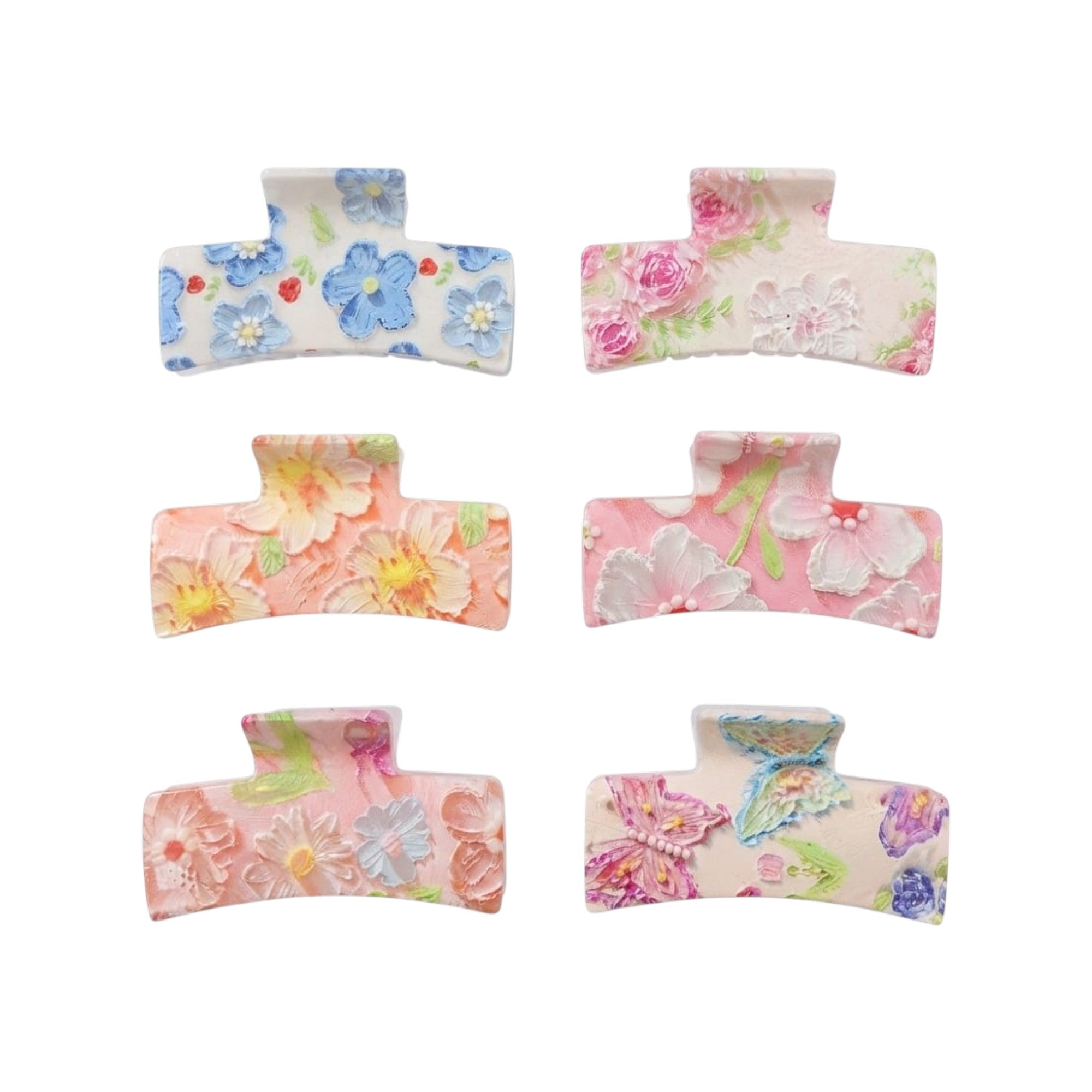 Pinza plástica estampado floral