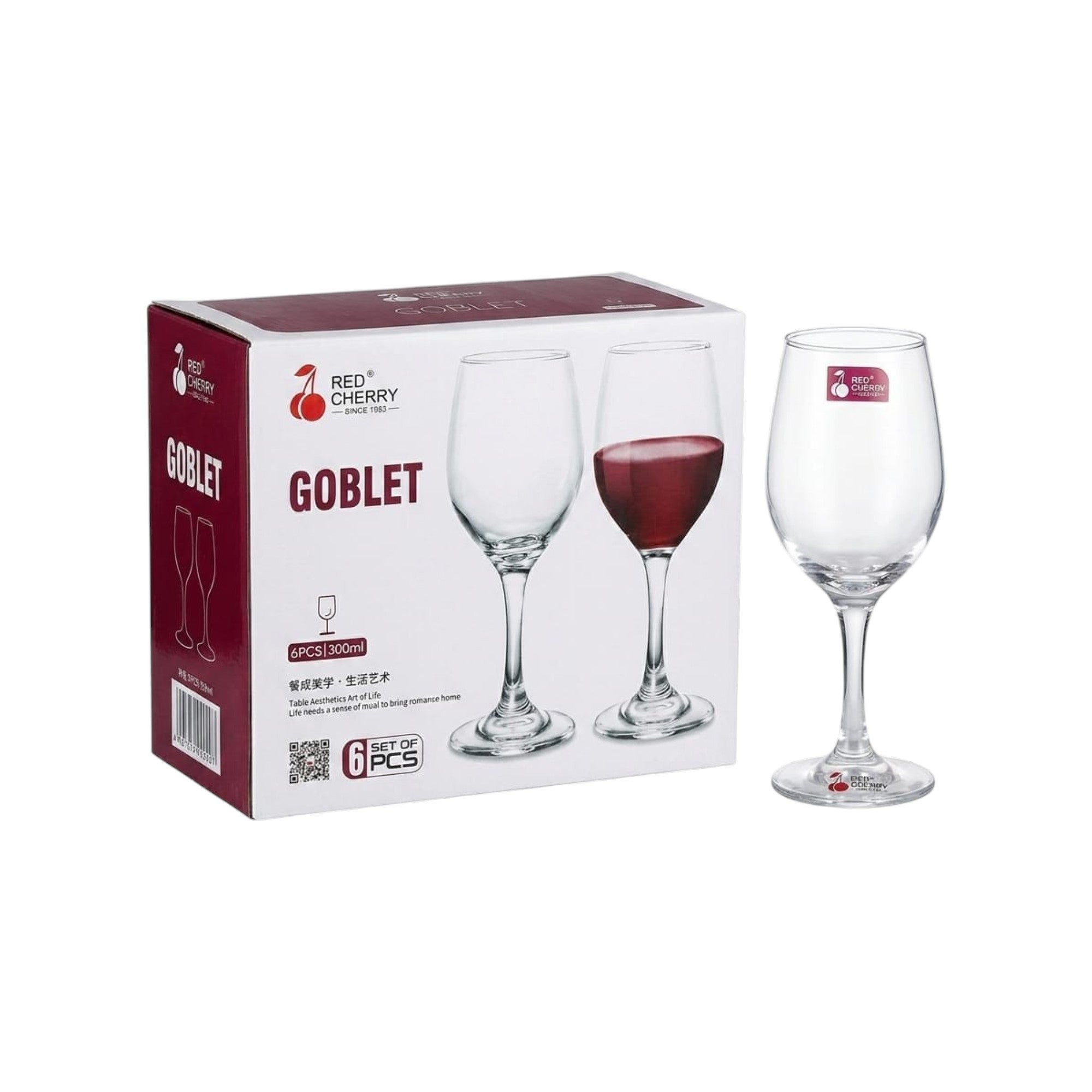 Set de 6 copas de vino RED CHERRY