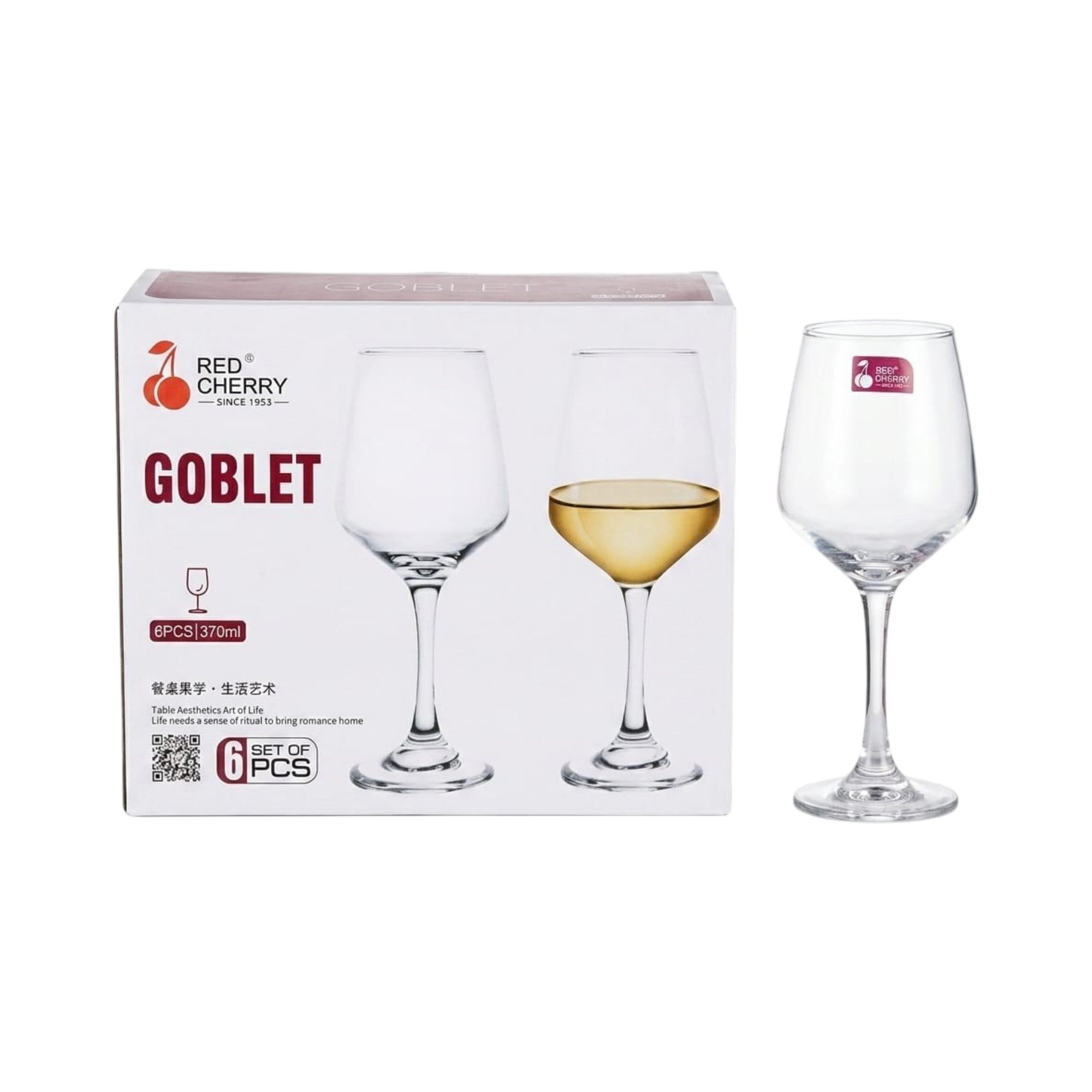 Set de 6 copas de cristal RED CHERRY